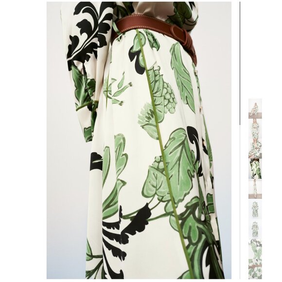 ZARA BELTED PRINTED SHIRT DRESS Sizes M, L NEW WITH TAG! - Picture 4 of 9